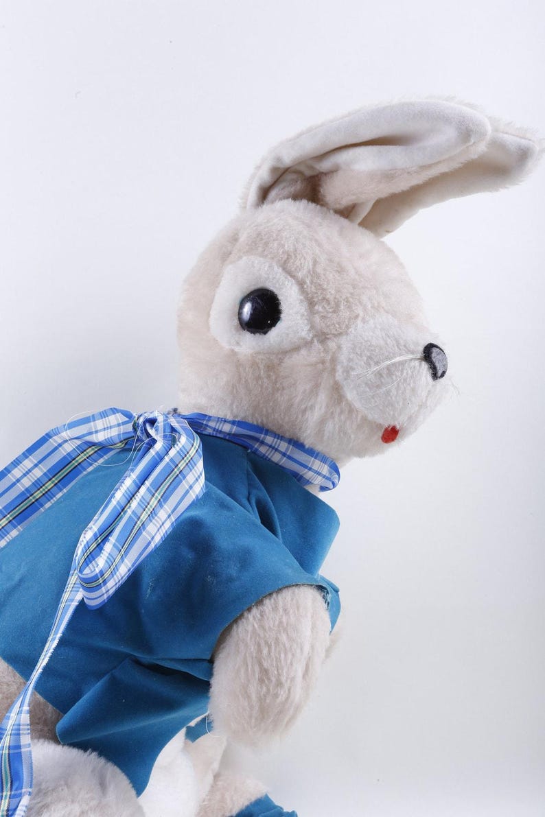 First Peter Rabbit Toy Vintage LARGE Douglas Cuddle Toys Gray Rabbit Bunny Peter Cottontail ...