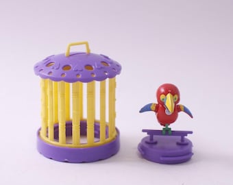 1993, Kenner, Littlest Pet Shop, Jolly Toucan with Bird Cage, Playset, Toy, Vintage, ~ 250709-WH 409