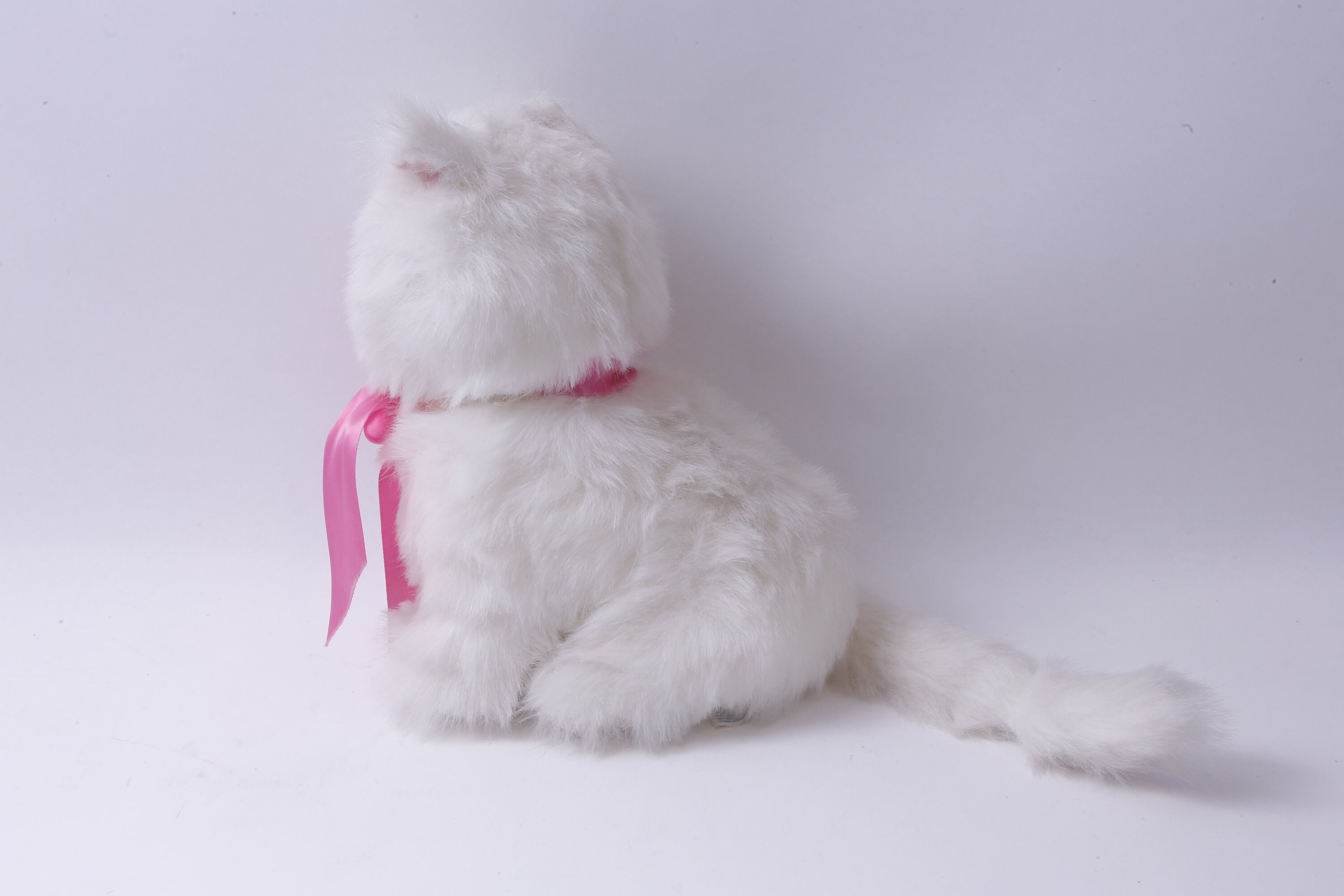 白、猫、子猫、座っている、11インチ、ぬいぐるみ、柔らかい、おもちゃ