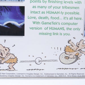 Humans, PC Game, Atari, Gametek, 1992, Arcade Game, Floppy Disk ...