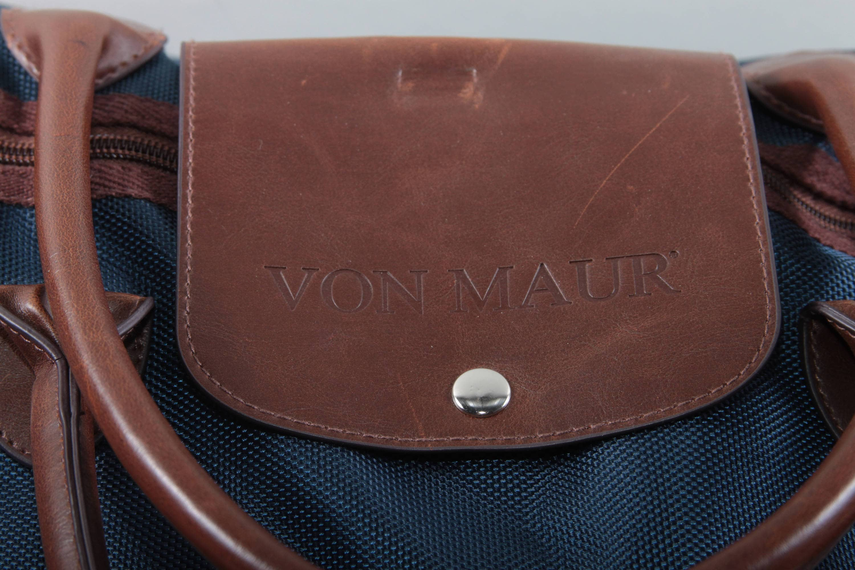 Vintage Von Maur Weekend Bag Travel Handbag Blue Nylon -  UK