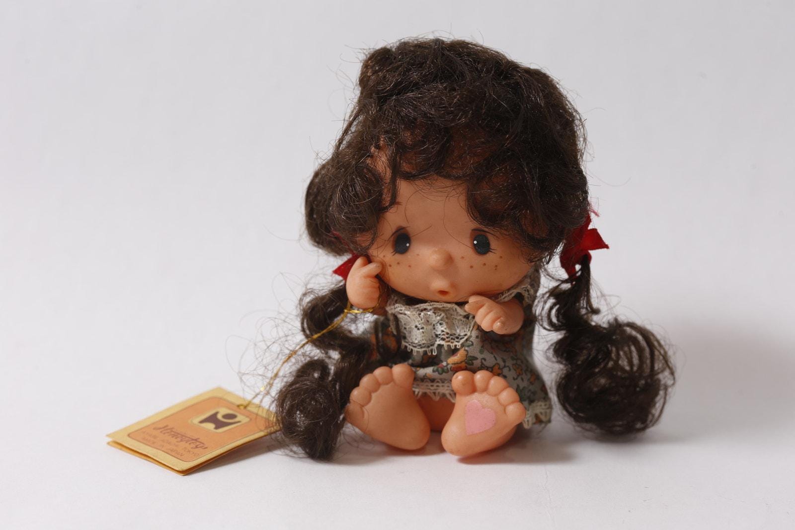 70s Rare Vintage Dreamy Love-chan Japan Mini Doll in Floral Dress