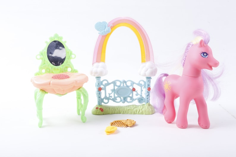 My Little Pony Pink Toy G2 Sundance Set Doll Purple Hair Rainbow Fence Mirror Comb Hasbro 1990s Animal Figure Vintage Collection 160921b
