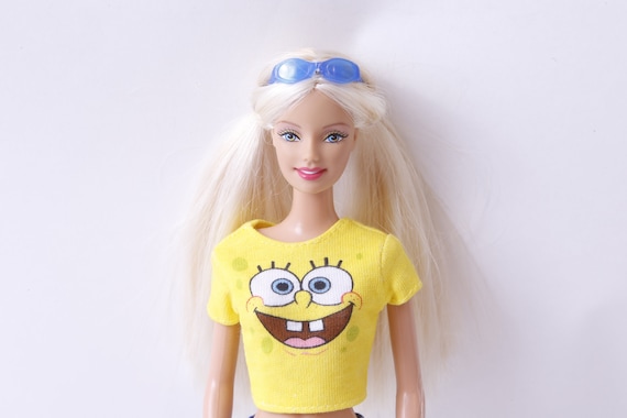 Mattel Barbie 11 1 2 Doll Dressed Blonde Spongebob Squarepants Outfit Blue Glasses Fashion Toy Vintage Collectible 20 01 128 Etsy