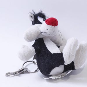 Looney Tunes, Sylvester, Coin, Purse, Beanie, Cat, Plush, 90s Vintage, Keychain, Plastic, Key Ring, Collectible, Accessory, 250202-WH 100