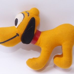 70er Disney, Pluto, Hund, Welpe, 7", Plüsch, Weich, Spielzeug, Figur, Cartoon Charakter, Vintage Plüsch, Kuscheltier, ~ 20-19-653