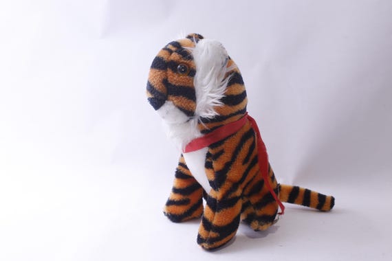 1970s Carnival Plush Tiger, Orange-black, Striped, Big Cat, B J