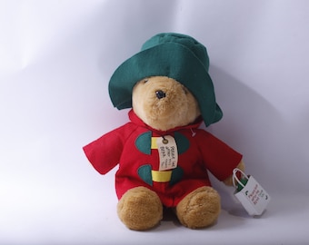 Large Paddington Bear Plush, with Original Tag, Green Hat, Red Coat, Soft Toy, Stuffed Animal, ~ 240110-DIAF 780