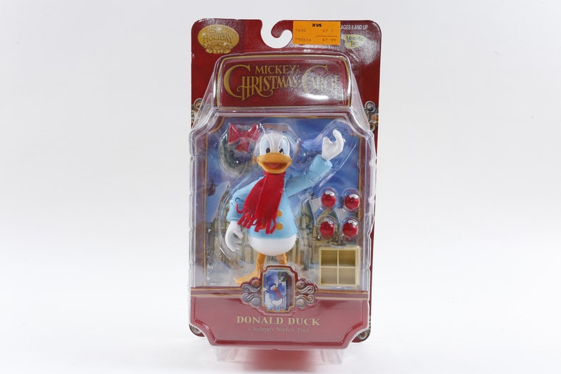 Micky 's Christmas Carol Donald Duck Scrooge's Neffe Fred Kunststoff Spielzeug Figur Disney Urlaub Kinder Vintage Spielzeug Vintage 897 Bild 1