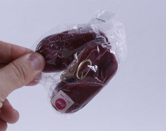 Mary Jane Maroon Red Zims, Red, Doll Shoes, 2.5", Toy, Doll Clothing, Children, Vintage, Collection, Fits 18" dolls ~ 104