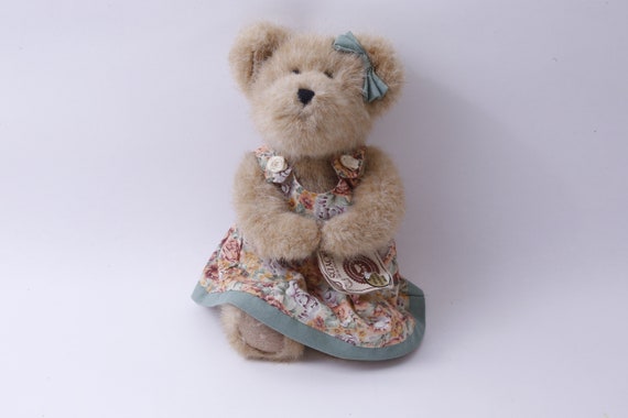 Boyds Collection, Teddy Bear, Floral Dress, Bow, Plush, Soft, Toy