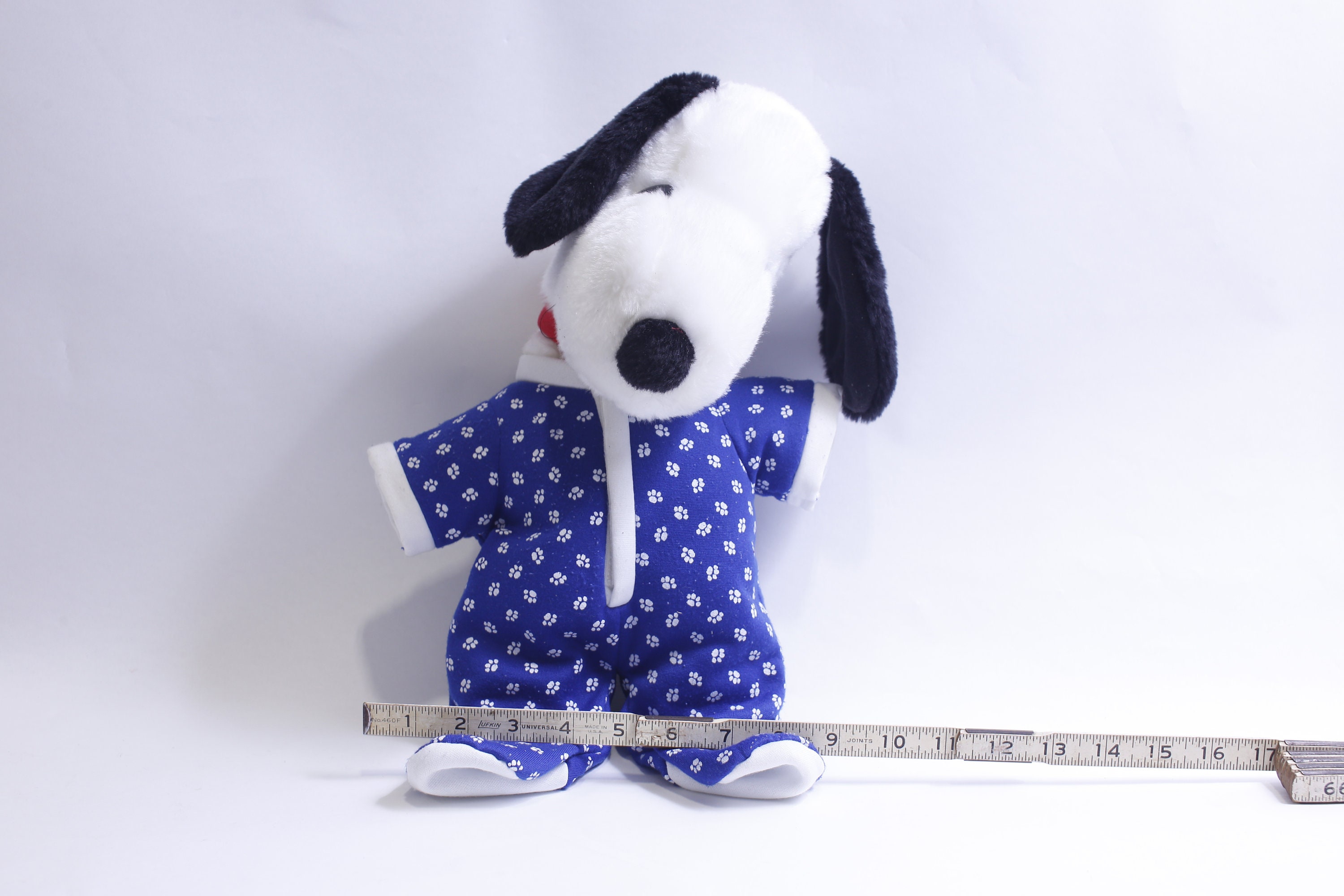 Peanuts Snoopy White Dog in Blue Pajamas 13 Soft Stuffed