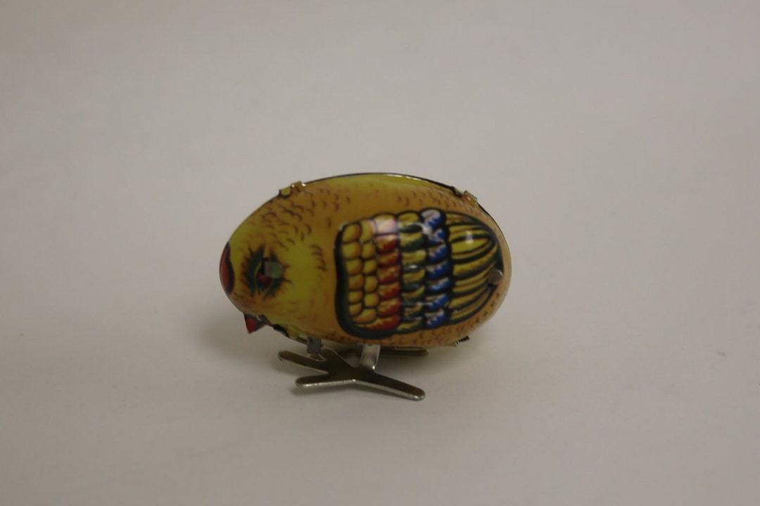 Chicken Windup Tin Toy Pecking Metal Collectible Etsy
