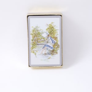 Holly Hobbie naipes, Vintage, década de 1970, inmersión en el estanque, juego de cartas, solitario, 20–01-706