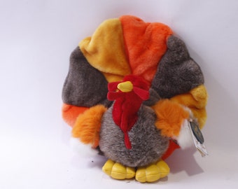 Thanksgiving Turkey, Playful Plush by Chrisha, Stuffed Animal, with Original Tag, Holiday Decor, ~ 240326-WH M-13-12