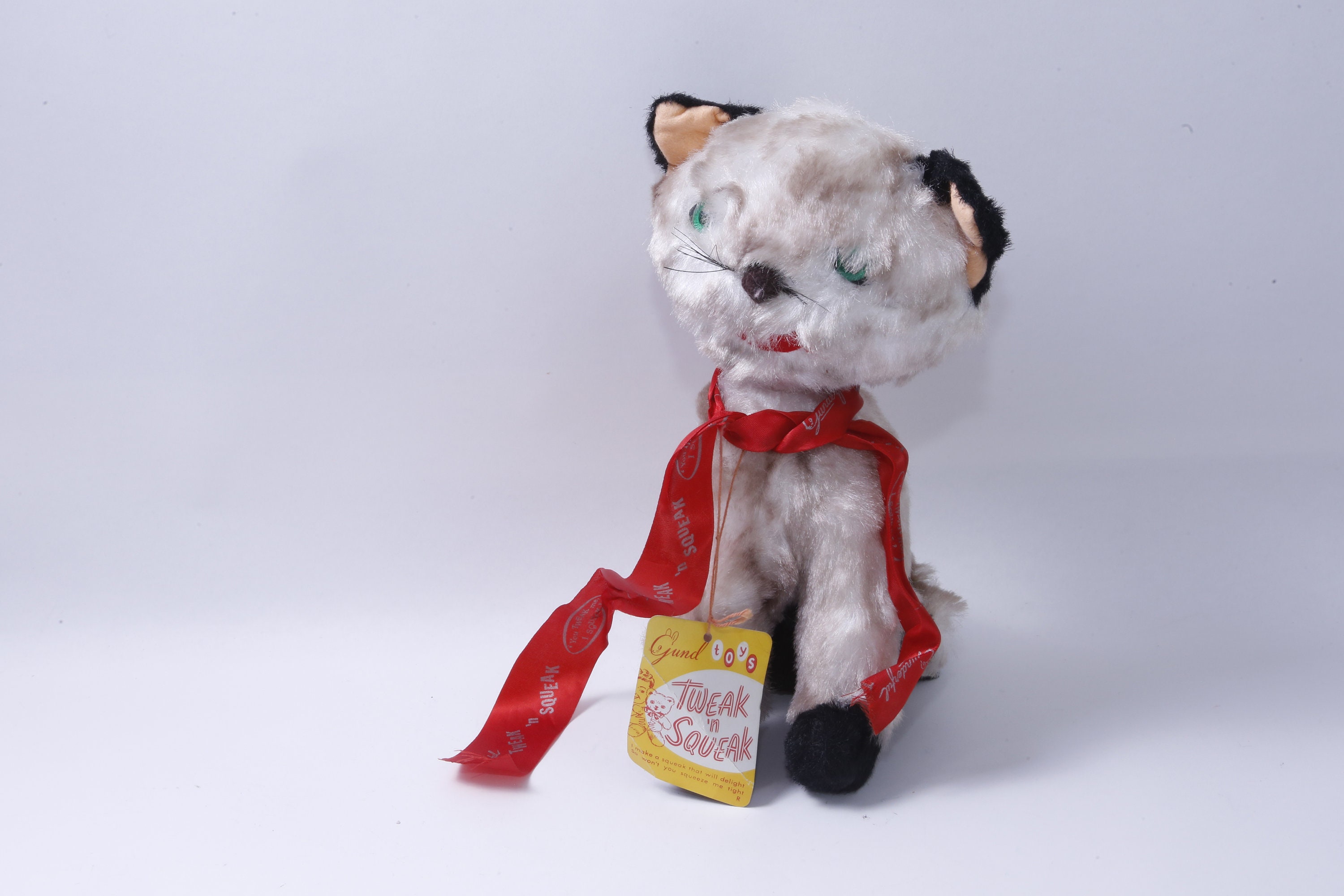 Gund Toys、Tweak N Squeak、Sani-Foam、猫、11インチ、ぬいぐるみ 