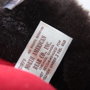 Lauren Bearcall North American Bear Vintage 1983 Plush Teddy Bear Bright Red Soft Stuffed Brown Fur Coat ~ 20-01-141 image 4