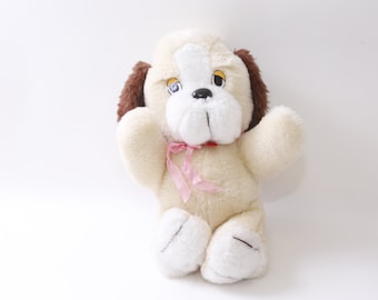 80s Unmarked, Puppy, Plush, Dog, Soft, Toy, 11.5", Figure, Vintage Plush, Stuffed Animal, ~221026-DISLC