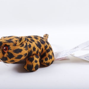 Kamar Rare Prototype Sample OOAK NEVER PRODUCED hand made Leopard 1988 S Animal Orange Black Soft Plush Toy Stuffed Animal Vintage  M-05-12
