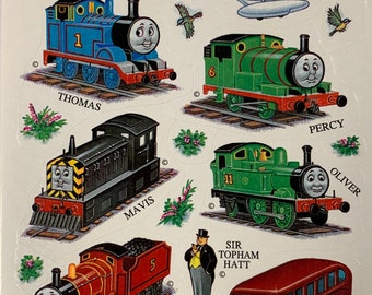 Christmas Thomas The Tank Engine Friends Stickers Hallmark Cards Single Sticker Sheet 1990s Railway Locomotive Stickers  20-01-511 20-01-519