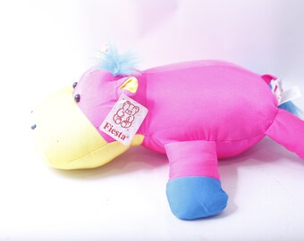 Fiesta, Pink Plush Hippo, 14", Stuffed Animal, Bright Colors, Zoo, Gift, Nursery Decor, Collectible, ~ 240127-WH 806