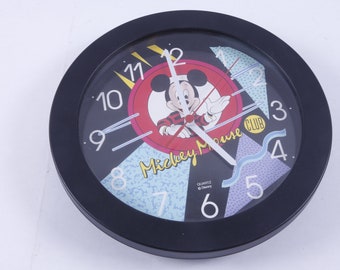 Disney, 90's, Mickey Mouse, Round, Clock, Quartz, Arabic Numerals, Wall Hanging, Cartoon Characters, Kids Room, Decor, Vintage ~ 20-01-693