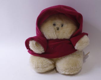 Chubbles with Maroon Cloak, Plush, Animal Fair, WORKS, 1980s, Stuffed Animal, Collectible, Vintage, ~ 241211-WH 1183