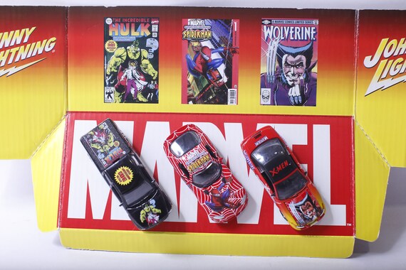 ミニカー johnny lightning marvel set of 12 JOHNNY LIGHTNING MARVEL 4 CAR BOX SET 1:64 SCALE DIE-CAST