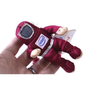 Intel, Plush, Astronaut, Mask, Bunny, People, 90s Vintage, Keychain, Plastic, Key Ring, Collectible, Accessory, 250118-WH 69
