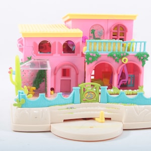Polly Pocket, Petland, Pet Land, Casa en miniatura, Casa de juguete, Casa plegable, Dos pisos, Plástico, Rosa, Niños, Colección ~ 520