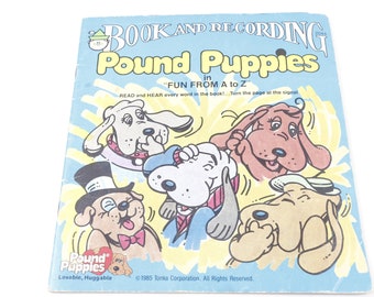 Pound Puppies Fun From A to Z Tonka 1985 Vintage Picture Book Illustrations Child Reading Nursery Library ~  20-01-663