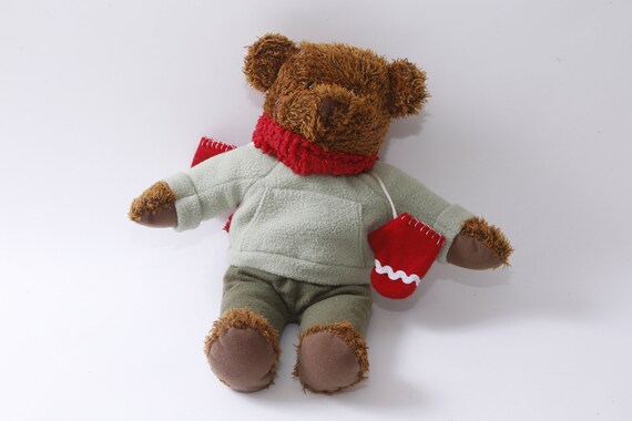 Boyds Bears テディベア、グレーシャツ、赤いスカーフ、ぬいぐるみ Boyds Bears テディベア、グレーシャツ、赤いスカーフ、ぬいぐるみ