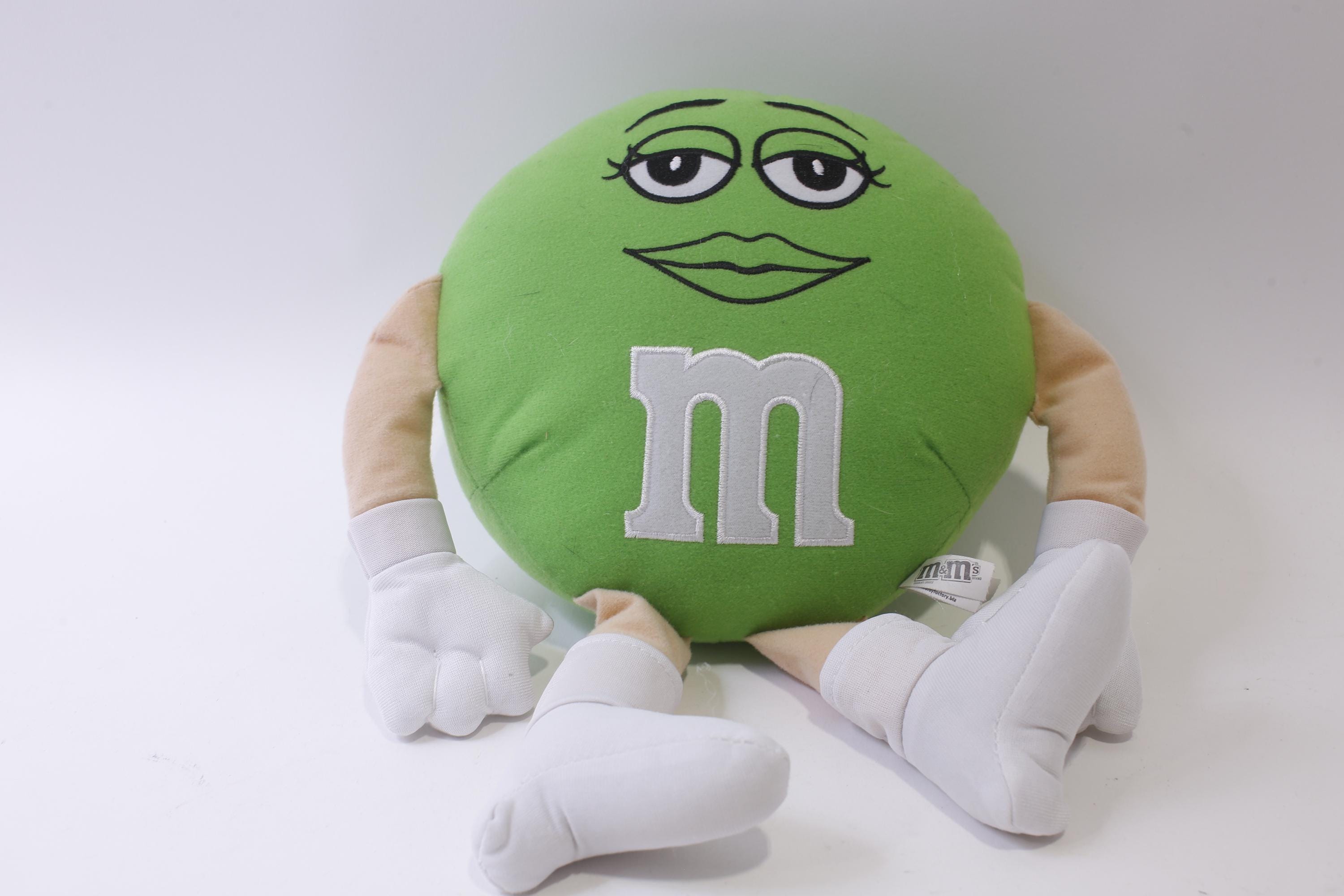 M&m's, 90s Green Plush, Large, Female Character, Stuffed Animal