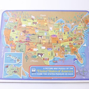 Vereinigte Staaten von Amerika, Landkarte, Puzzle, 1968, Withman, Lernen, Vintage, ~250516-WH 254