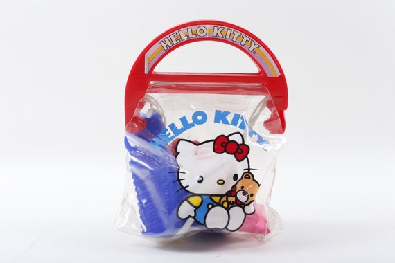 Rare Vintage Hello Kitty Baby Toy Bag Comb Whistle Key Coin