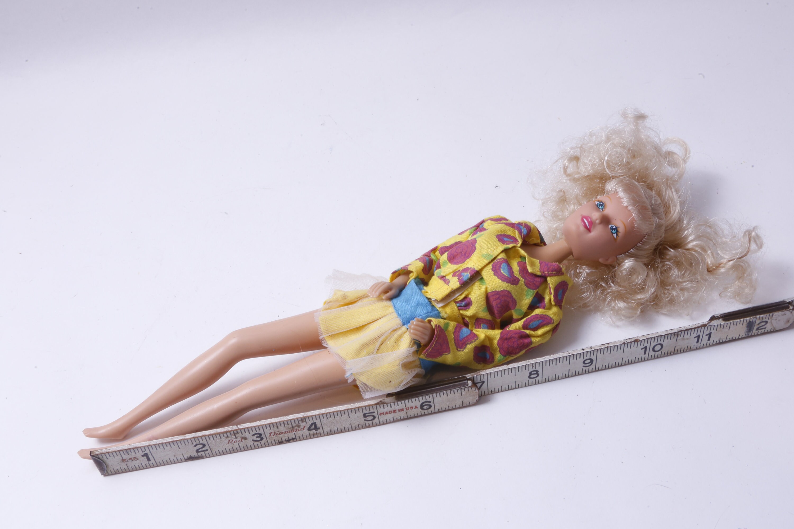 Mattel Barbielike fake Doll Dressed Yellow Floral Top Etsy