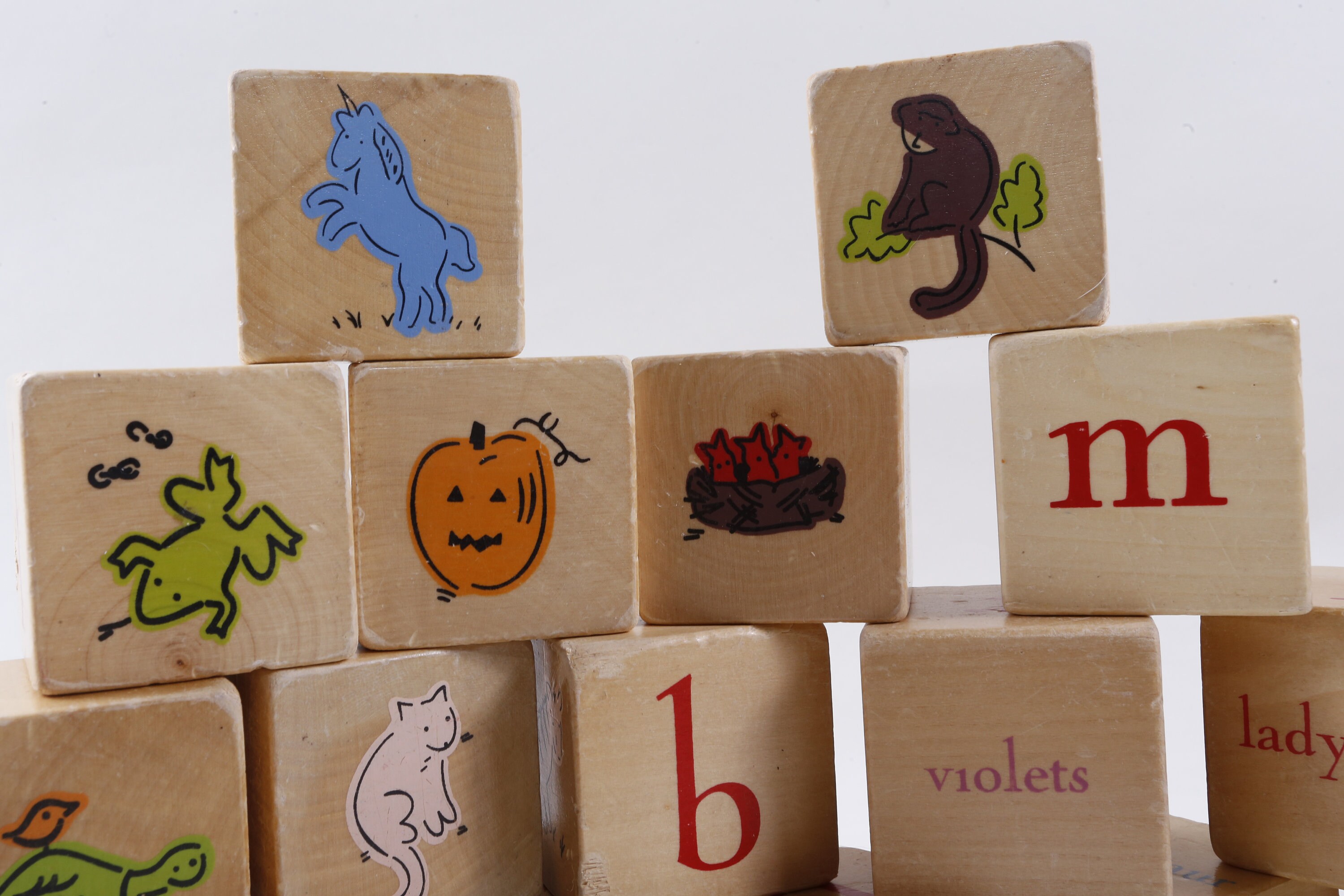 Pottery Barn Kids Wooden Blocks Cubes Set Letters Words Etsy UK