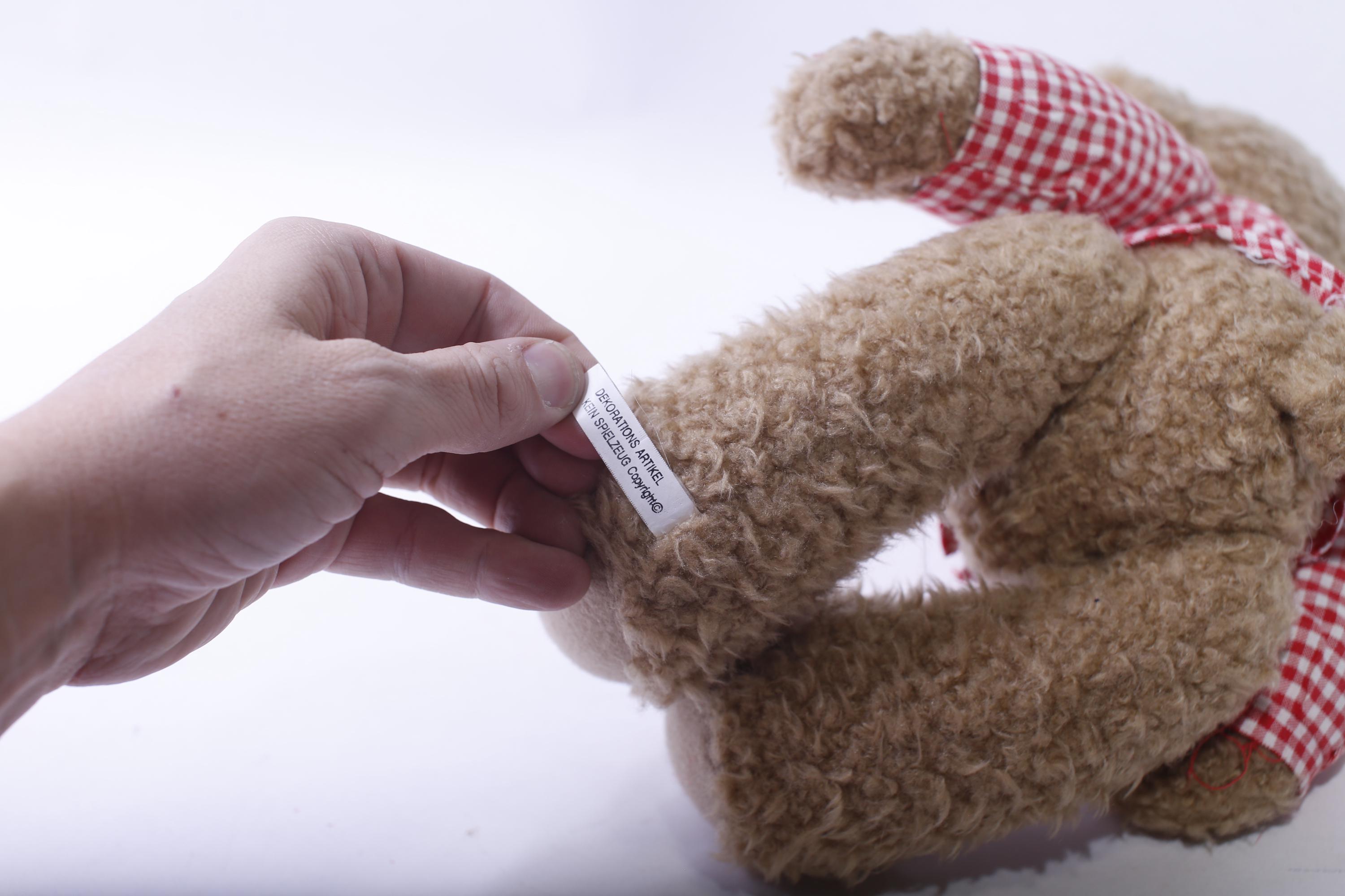kein spielzeug sprüche Kein Spielzeug, Brown German Teddy Bear in Red-white Shirt, Plush
