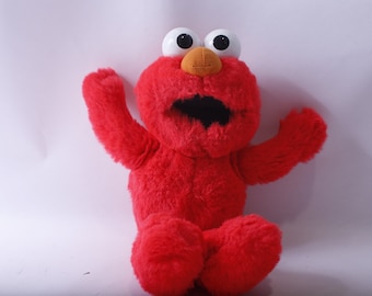 Tyco, Tickle Me Elmo, Plush, Sesame Street, 1990s, Red Soft Toy, Stuffed Animal, ~ 240110-DIAF 780