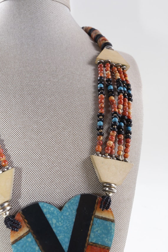 Ethnic, Heart, Chunky, Bold, Necklace, Multicolor… - image 4