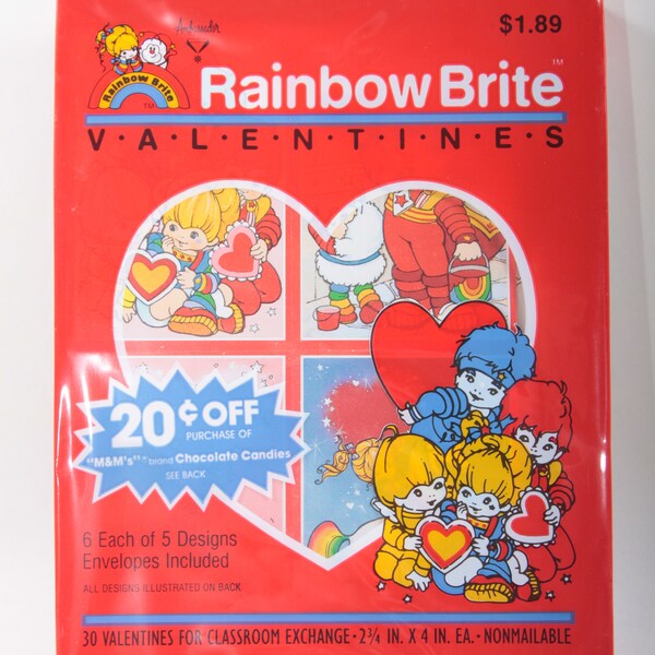 Valentines, Rainbow Brite, Valentine Day Cards, Envelopes, Nonmailable, 1980s, 80s, Children, Vintage Toys, Vintage, Nostalgia 17-06-28