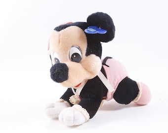 Baby, Minnie Mouse, Plush, Soft, Doll, Toy, Walt Disney, Pink Costume, Children, Vintage, Collection, Vintage Plush 20-01-796