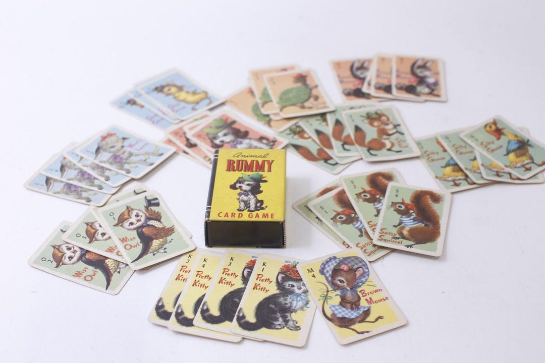Peter Rabbit Rummy Card Game 1950s A Peter Pan, Card Game, Whitman, 1940s, Animal Rummy, Card Game ...