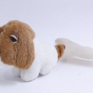 Kamar Mickey The Hound, Miniature, Prototype Plush, White And Brown, Soft, Dog, Puppy, Plush Figure, Stuffed Doll, Vintage, ~WH-2 1269