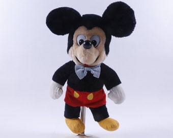 Disney, Mickey Mouse, Plush, Soft, Toy, Doll, Bow Tie, Red Shorts, Vintage, Collection, Vintage Plush, Stuffed Animal ~  20-01-693