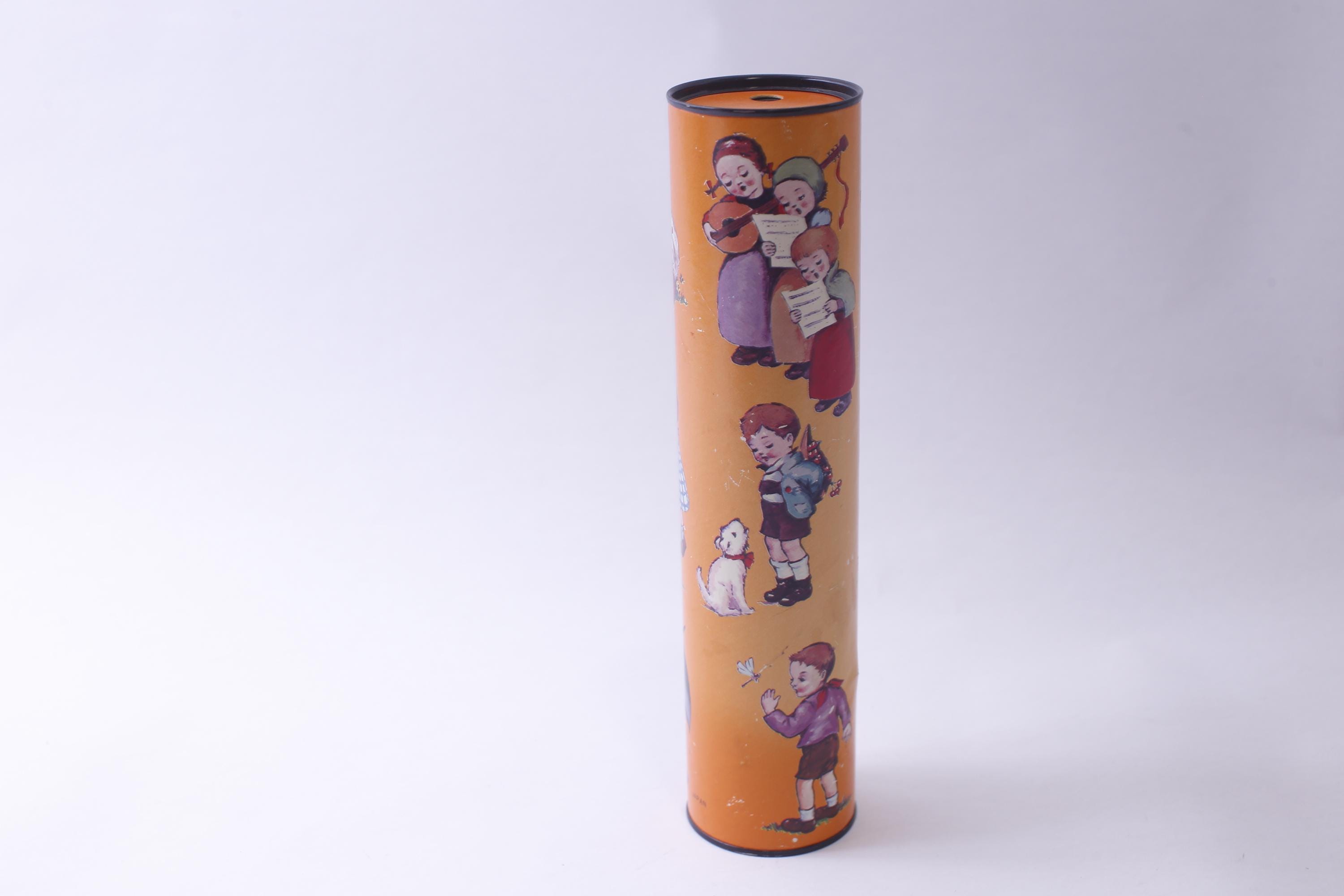1970s Vintage Orange Kaleidoscope, 10 Inches, Visual, Optical Toy