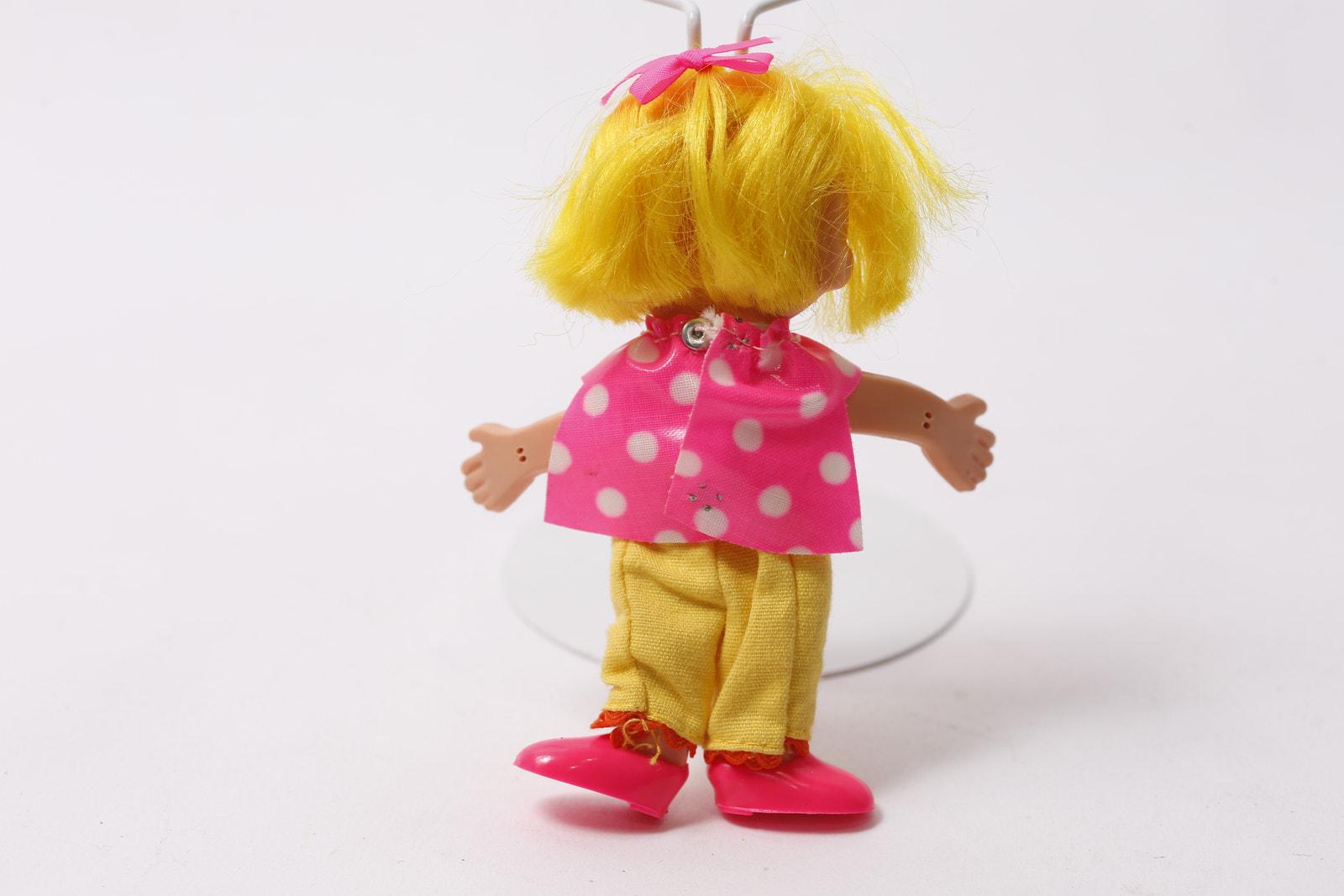 1969, Flatsy Doll, Bendable, Yellow Hair, Pink Yellow Clothing, Vintage ...