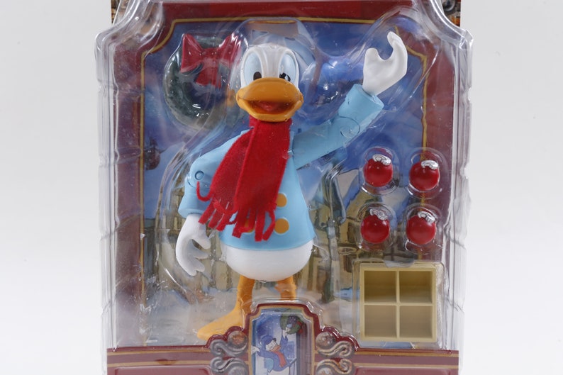 Micky 's Christmas Carol Donald Duck Scrooge's Neffe Fred Kunststoff Spielzeug Figur Disney Urlaub Kinder Vintage Spielzeug Vintage 897 Bild 2