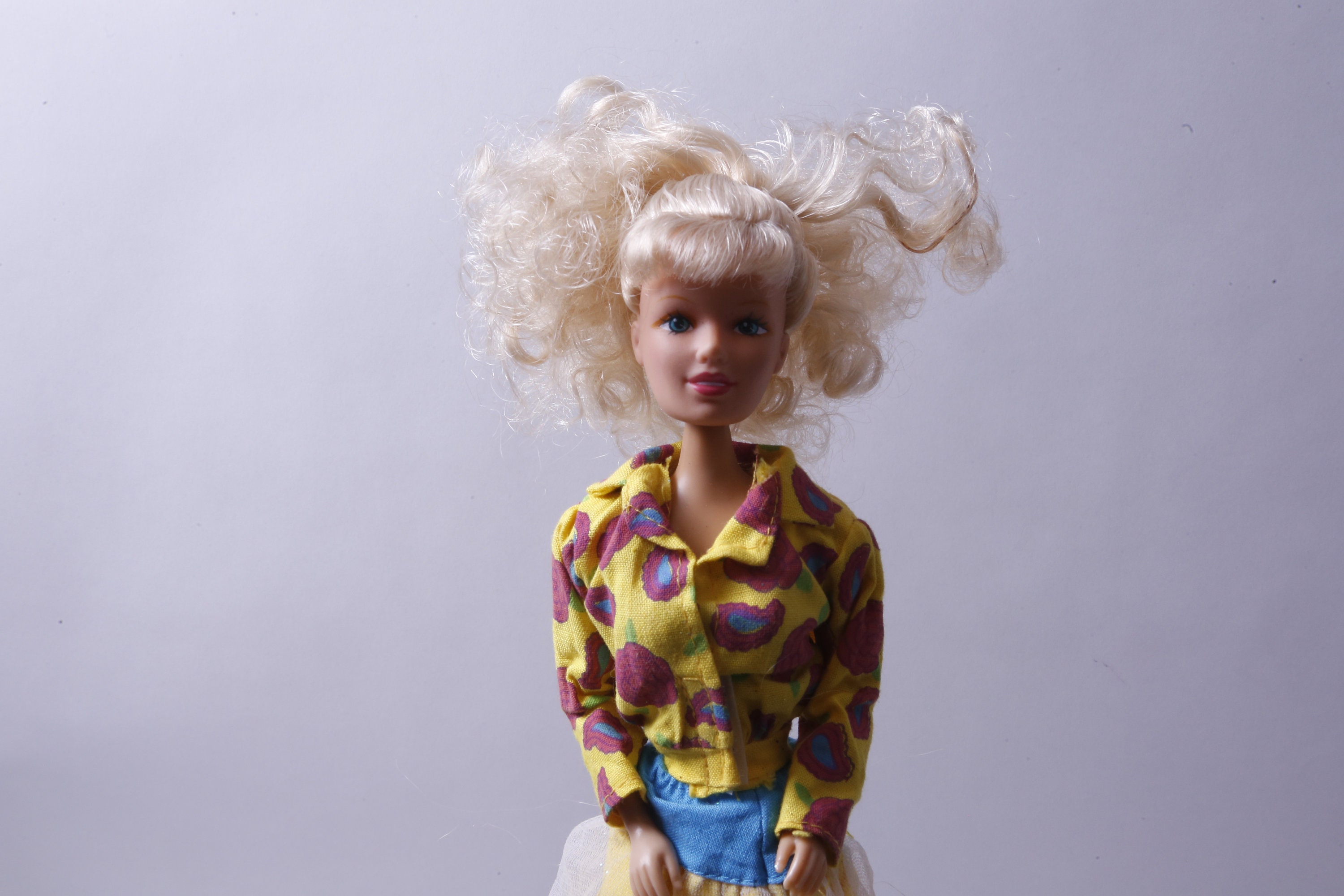 Mattel Barbie Like Fake Doll Dressed Yellow Floral Top Etsy Uk