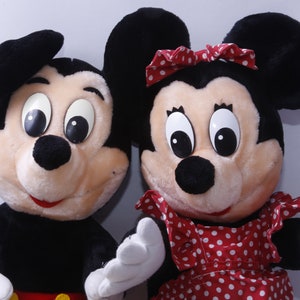 LARGE Walt Disney, Mickey Mouse, Minnie Mouse, Couple, Plush, Soft, Toy, Doll, Cartoon Character, Vintage Plush Stuffed Animal ~ 955